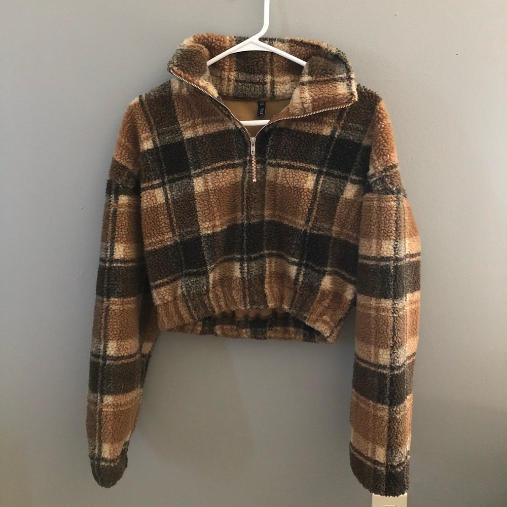 Cropped, Plaid Zaful Sweater